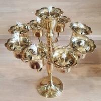 ราคา ตะเกียงน้ำมัน 9 ช่อ ตั้งโต๊ะ สูง 14 นิ้ว ทองเหลืองไทย ผิวเรียบ (9945215044)