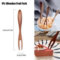 ราคา ใหม่ส้อมผลไม้ไม้สอง Tine ส้อมบนโต๊ะอาหารหลายใช้ขนมขบเคี้ยวเค้กส้อมขนมโรงอาหารร้านอาหาร Flatware ครัวเครื่องมือ (16728007767)