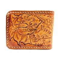 ราคา Wallet กระเป๋าหนังแท้ตอกลาย กระเป๋าสตางค์หนังแท้ กระเป๋าเงิน หนังแท้100 D005 (7208410034)