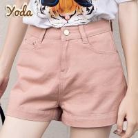 ราคา กางเกงยีนส์ ขาสั้น คุณภาพสูง เอวสูง กางเกงขาสั้น กางเกงยีนส์ขาสั้น สีชมพู Yoda 161 (3351318905)