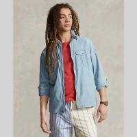 ราคา Sale Polo Ralph Lauren เสื้อเชิ้ตผู้ชาย Shirt Classic Fit Chambray Zip Front Shirt รุ่น MNPOWOV16823001 สีฟ้า (20791761110)