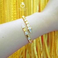 ราคา กำไลแฟชั่น b120 กำไลทองไมครอน หนัก 1 บาท กำไลเพชรcz กำไลรุ่นบีบ กำไลสวยๆ กำไลแฟชั่น กำไลทองชุบ กำไล (20636438628)