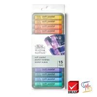 ราคา Winsor Newton สีชอล์ก ชุดสีชอล์ก ซอฟท์พาสเทล 15 ชิ้น 1 กล่อง (17429245669)