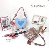 ราคา กระเป๋าสะพายข้าง 3 ซิป แบรนด์ Aisikadan แท้ ขนาด 10 นิ้ว ได้สาย 2 แบบ (19555477382)