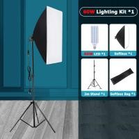 ราคา E27 LED Lamp สตูดิโอถ่ายภาพ ไฟต่อเนื่อง ไฟสตูดิโอ 60 80 85 300W Photo Studio Softbox Continuous Lighting with Stand Kits (18339765795)