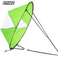 ราคา เรือคายัค Downwind Wind Paddle Sail พร้อมหน้าต่างใสแบบพกพาพับ Kayak Thruster อุปกรณ์เสริมสำหรับกระดานโต้คลื่น Ocean Boat (15376940617)