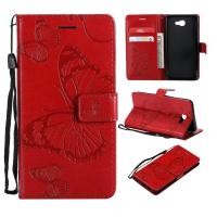 ราคา FUCASE Samsung Galaxy J5 PRIME Case Blue Embossed Butterfly กระเป๋าเงินแบบกลับด้านได้สำหรับ Samsung Galaxy J5 PRIME 2016 5 0 (564360807)