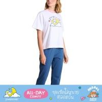 ราคา Wacoal x Fluffy Omelet All Day Comfy ชุดเซ็ทเสื้อยืด แขนสั้น กางเกงขายาว ลาย Stargazing WN9D03 สีขาวกรม WH (17044291861)