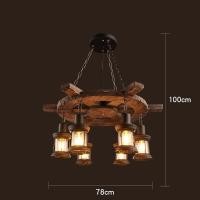 ราคา อุตสาหกรรม Vintage โคมไฟระย้า Bar Cafe ร้านอาหารห้องรับประทานอาหาร Light เรือ Wooden โคมไฟห้องนั่งเล่นโคมไฟไฟหน้า (20241499542)