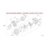 ราคา ไดชาร์ท150A Mitsubishi NISSAN MARCH ALMERA NOTE 23100 1HZ1A เป็นอะไหล่แท้ Nissan รหัส A366 (8792537812)
