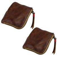 ราคา Leather Coin Pursefor Women Men Vintage Handmade WalletMini Card Holder BagZipper Purses (19674930552)