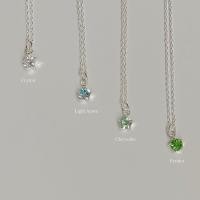 ราคา SissyJewelry สร้อยคอเงินแท้ จี้ Swarovski CZ 4mm สร้อยคอแฟชั่น ใส่อาบน้ำ ติดตัวได้ Free gift box (8838281315)