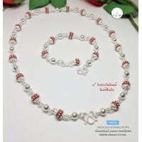 ราคา สร้อยเงินแท้สุโขทัย งานสุโขทัยแท้ เม็ดปะคำเล่นลายดอกพิกุล ลงยาสีแดง มีทั้งสร้อยคอและข้อมือค่ะ เนื้อเงินแท้ (17550709182)