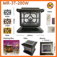 ราคา โคมไฟหัวเสา แสงไฟ 3IN1 โคมไฟหัวเสาโซล่าเซลล์ ไฟโซล่าเซลล์ โคมไฟโซล่าเซลล์ กันน้ำ ปรับได้ 2 สี เปิด ปิดอัตโนมัติ (18315929614)