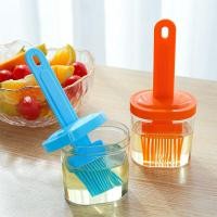 ราคา Silicone BBQ Oil Dispenser With Brushes Barbecue Kichen High Temperature Resistant Baking Basting Oil Brushes (14596196080)