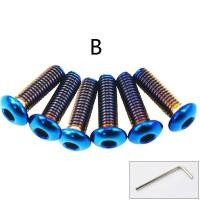 ราคา 6ชิ้น ล็อตBurntไทเทเนียมสีฟ้าพวงมาลัยสลักเกลียวFitจำนวนมากพวงมาลัยสีดำSilver Titanium (6841582751)