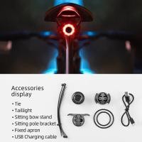 ราคา ROCKBROS ไฟท้ายรถจักรยานแบบอัจฉริยะไฟเดย์ไลท์ไฟเบรคอัตโนมัติกันน้ำชาร์จ USB รถจักรยานเสือภูเขาไฟท้ายจักรยาน (14609997378)