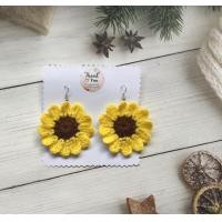 ราคา ต่างหูถักดอกไม้ ใส่คู่กับผ้าโพกผม น่ารักๆ ต่างหูดอกเดซี่ ดอกทานตะวัน (18101554496)
