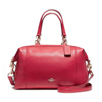 ราคา กระเป๋าถือ COACH แท้ หนังแท้ หนังนิ่ม สีสวย มีสายยาว ปรับได้หลายทรง สวยมาก COACH 59325 LENOX SATCHEL IN PEBBLE LEATHER True Red สีแดง (234051)