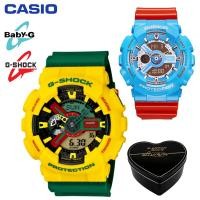 ราคา G Shock Baby G GA110 BA110 ชายและหญิงคู่กีฬานาฬิกากันน้ำและกันกระแทกเวลาโลกนำหน้าจอแสดงผลคู่ 4 ปีรับประกันสากล BA 110NC 2A GA 110RF 9A (19648531874)