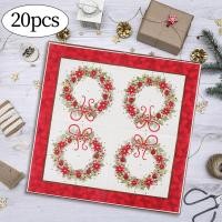 ราคา Dovewill 20x Paper Napkins Disposable Wreath Pattern Christmas Napkins Dinner Table Paper for Kitchen Events Winter Bathroom Coffee Shop (20770937755)