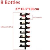 ราคา Iron Wall Mounted Wine Holder European style Tilted Straight Wine Rack Red Wine Champagne Bottle Display Stand Rack Organizer (12183787661)