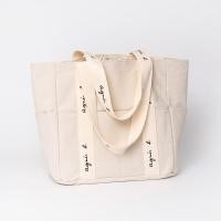 ราคา MAY T Japans new simple letter cotton linen thick large capacity tote bag canvas shoulder bag (19019465188)