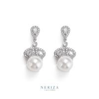 ราคา Neriza Jewelry ต่างหูเพชรประกายเทียบเท่าเพชรแท้ เครื่องประดับเพชรเจ้าสาว ต่างหูเพชรระย้า NE073 (15971617300)