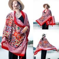 ราคา ผ้าพันคอ ผ้าคลุมไหล่โบฮีเมียน ผ้าพันคอหญิง scarf shawl scarves ผ้าคลุมไหล่สไตล์โบฮีเมียน ผ้าหนา กันแดด กันลม (9988109140)