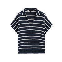 ราคา MASSIMO DUTTI เสื้อเสื้อโปโลแขนสั้นลายทางเสื้อหลวมและใส่สบายสไตล์ขี้เกียจลำลองใหม่ฤดูร้อน6802796 (20288065761)