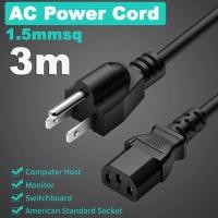 ราคา 3M 1 5mmsq สาย AC Power Cord 3 Prong American IEC C13 Power Supply Lead Extension Cable (20943105001)