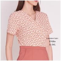 ราคา Laboratory เดรส 8708 คอวีป้ายกระโปรงสอบ S 3XL (16632716559)