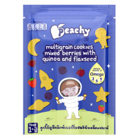ราคา ขั้นต่ำ2ชิ้น รวมกับอย่างอื่นได้ Peachy พีชชี่ ขนมสำหรับเด็กอายุ 1 ปีขึ้นไป ขนมเด็ก ขนมทานเล่น คุกกี้ธัญพืช บิสกิตชีส บิสกิตผักผลไม้ (9731154200)