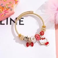 ราคา XiaoboACC สร้อยข้อมือสแตนเลสสีทองรูปโบว์น่ารักการ์ตูนแมวคิตตี้แฟชั่นสำหรับผู้หญิงเครื่องประดับสร้อยข้อมือลูกปัดที่มีเสน่ห์ (19514984663)