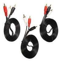 ราคา สายลำโพง 1 ออก 2 RCA Cable ยาว 10 เมตร สายสัญญาณเสียง 3 5mm to RCA 423A (8810311433)