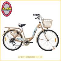 ราคา 6เกียร์ LA Bicycle จักรยาน 26นิ้ว CITY INTEGRATED CARRIER จักรยานผู้ใหญ่ รถจักรยานแม่บ้าน จักรยานแม่บ้าน จักรยานแอลเอ (20579664619)