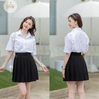 ราคา กระโปรงพลีทมีตะขอ เอวสูงง พลีทมีขอบเอว มีซิป มีตะขอ จีบใหญ่ ผ้านาโน ยาว1618 (20427385778)