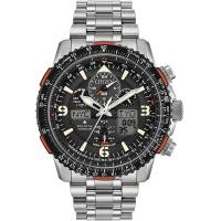 ราคา Citizen Mens Promaster Skyhawk A T Eco Drive Aviator Watch Silver Bracelet Black Dial (18996031394)