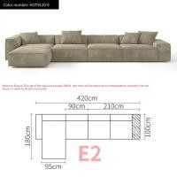 ราคา Bunise โซฟาผ้า U shape โซฟาตัวแอลใหญ่ Frosted Cloth ห้องนั่งเล่น โซฟาโมดูลาร์ 400 x 260 x 63 ซม BU05 (20032572516)