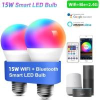 ราคา XIAO MI หลอดไฟ LED Smart LED Bulb Dimmable Lamp หลอดไฟอัจฉริยะ ปรับได้ 9W 15WRGB C W Smart Life Tuya App Remote Control Work with Alexa Echo Google Home E27 (20805514702)