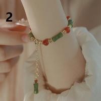 ราคา กำไลข้อมือทองแดงประดับลูกปัดไม้ไผ่หินโมราสีเขียวหยกธรรมชาติแบบคลาสสิกของผู้หญิง (20419621295)
