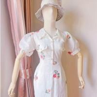 ราคา มีปลายทาง W34 จั้มสูทขายาว แต่งกระเป๋าอกแขนพองน่ารักๆ รุ่นขายาว ปลายขาจั้มทรงสวยมากค่า (20352796446)