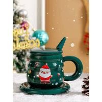 ราคา เเก้วเซรามิคมีฝาปิด แก้วคริสต์มาส เหมาะสำหรับให้วันเกิด (15641261047)