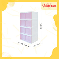 ราคา YellowHouse ตู้ลิ้นชัก 4ชั้น กล่องเก็บของ กล่องใส่ของ ตู้ลิ้นชักพลาสติก ชั้นวางของ รุ่น ZeKing (13994367857)