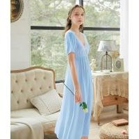 ราคา ชุดนอนผู้หญิง ชุดนอนเดรสลูกไม้แขนสั้นไฮโซดูมีระดับ ผ้าคอตตอน นิ่มและใส่สบาย M 2XL D76 (10524719882)