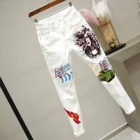 ราคา NVR286 Yushuกางเกงผ้าเดนิมสกินนี่สีขาวสำหรับผู้หญิงกางเกงยีนส์ยืดพิมพ์ลายการ์ตูนกราฟฟิตีกางเกงยีนส์ทรงดินสอเข้ารูปคอลเลกชันฤดูใบไม้ร่วงกางเกงยีนส์ขนาดใหญ่พิเศษสำหรับผู้หญิงY77 (8868315890)