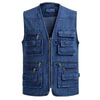 ราคา MorganDempseyoKyB เสื้อกั๊กผ้าเดนิมสำหรับชาย เสื้อกั๊กแขนกุดผู้ชาย เสื้อคลุมแขนกุดผ้ายีนส์ แฟชั่น (4605754844)