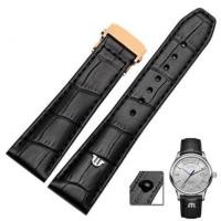 ราคา Hot seller TOP Genuine Leather watchband For MAURICE LACROIX watches strap black brown 20mm 22mm with folding buckle bracelet (14717123702)