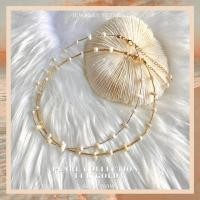 ราคา 14 k Pearl Collection Silver Gold สร้อยคอMinimal ไข่มุกน้ำจืดแท้ หินเปลือกหอย ชุบทองคำขาว 14 k (16666370697)