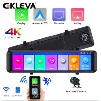 ราคา EKLEVA กล้องติดรถยนต์ติดกระจก12นิ้วกล้องติดรถยนต์กล่องดำ DVR 4K กระจกมองหลัง Wi Fi GPS กระจกมองหลังรถยนต์บันทึกวิดีโอรถยนต์ (20142122138)